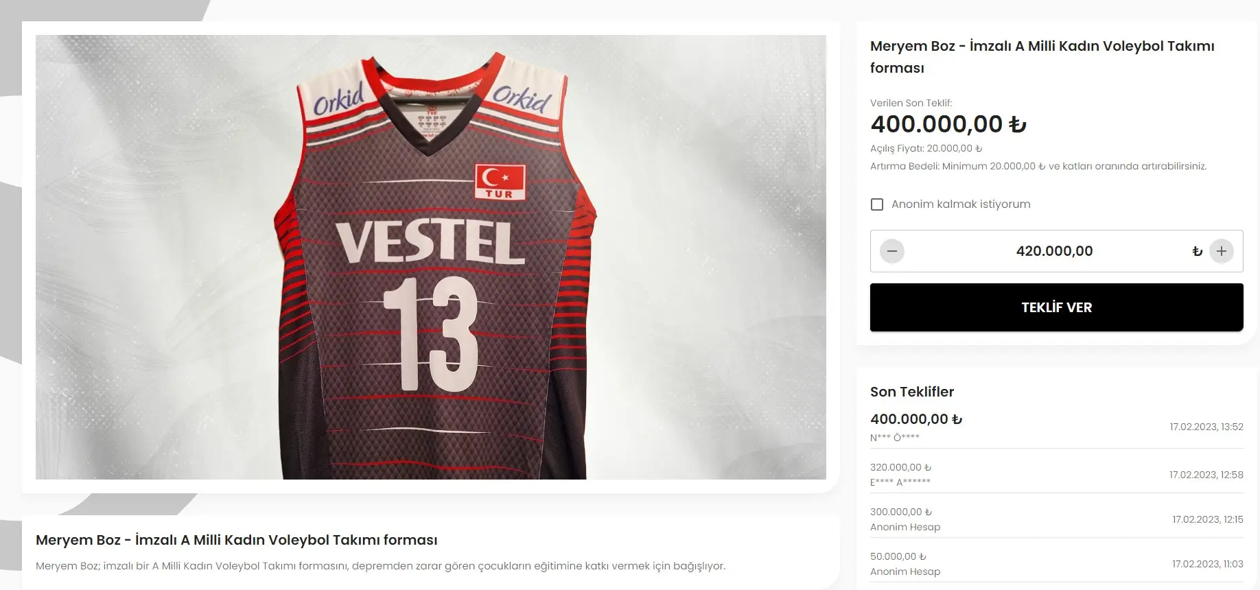 Meryem Boz Yardım Kampanyası Açık Arttırma Socrates